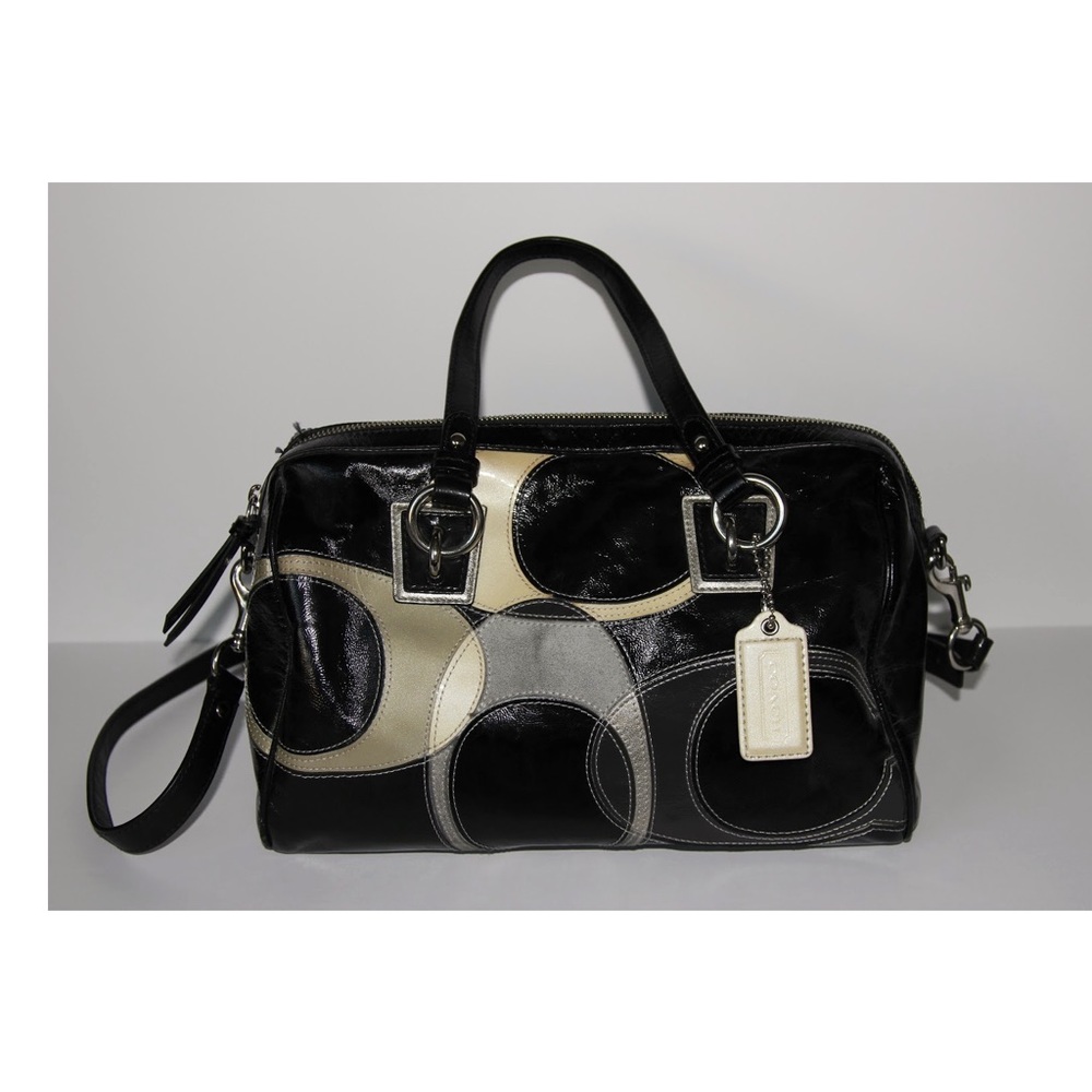 Coach Patent Leather Suede Satchel